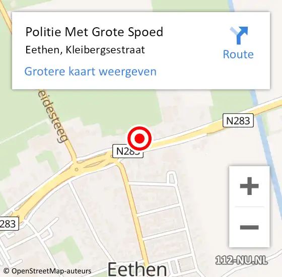 Locatie op kaart van de 112 melding: Politie Met Grote Spoed Naar Eethen, Kleibergsestraat op 3 juni 2023 11:33
