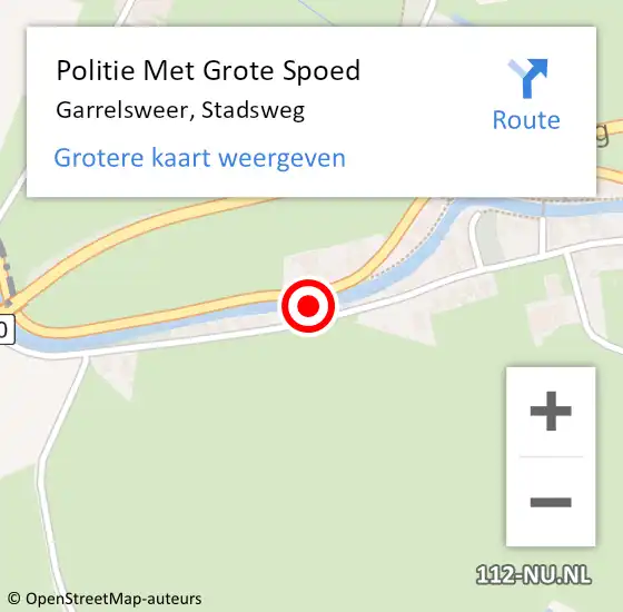 Locatie op kaart van de 112 melding: Politie Met Grote Spoed Naar Garrelsweer, Stadsweg op 3 juni 2023 11:53
