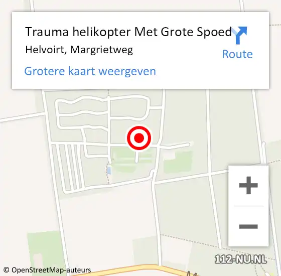 Locatie op kaart van de 112 melding: Trauma helikopter Met Grote Spoed Naar Helvoirt, Margrietweg op 3 juni 2023 12:50