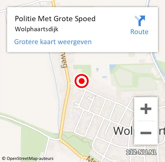 Locatie op kaart van de 112 melding: Politie Met Grote Spoed Naar Wolphaartsdijk op 3 juni 2023 15:17