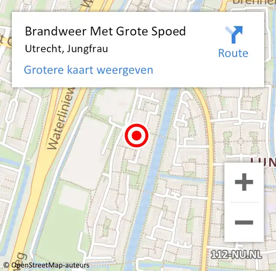 Locatie op kaart van de 112 melding: Brandweer Met Grote Spoed Naar Utrecht, Jungfrau op 3 juni 2023 15:56