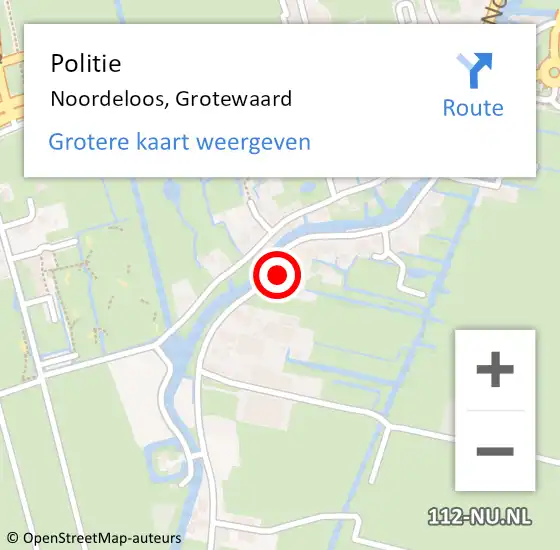 Locatie op kaart van de 112 melding: Politie Noordeloos, Grotewaard op 3 juni 2023 16:23