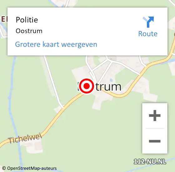 Locatie op kaart van de 112 melding: Politie Oostrum op 3 juni 2023 16:41