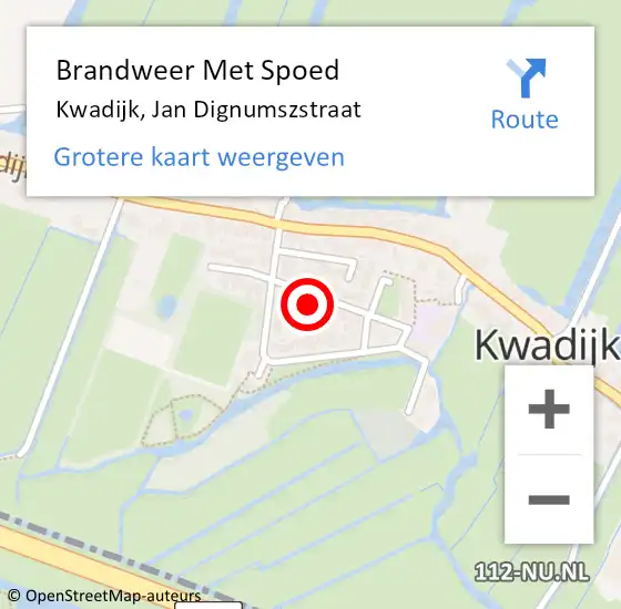 Locatie op kaart van de 112 melding: Brandweer Met Spoed Naar Kwadijk, Jan Dignumszstraat op 3 juni 2023 19:19
