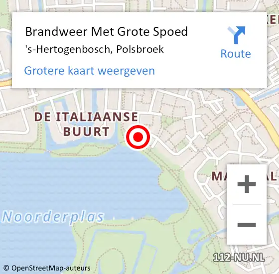Locatie op kaart van de 112 melding: Brandweer Met Grote Spoed Naar 's-Hertogenbosch, Polsbroek op 3 juni 2023 23:12