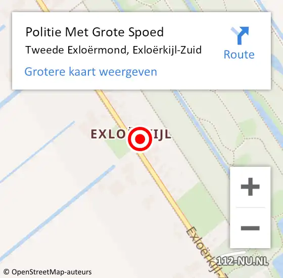 Locatie op kaart van de 112 melding: Politie Met Grote Spoed Naar Tweede Exloërmond, Exloërkijl-Zuid op 3 juni 2023 23:54