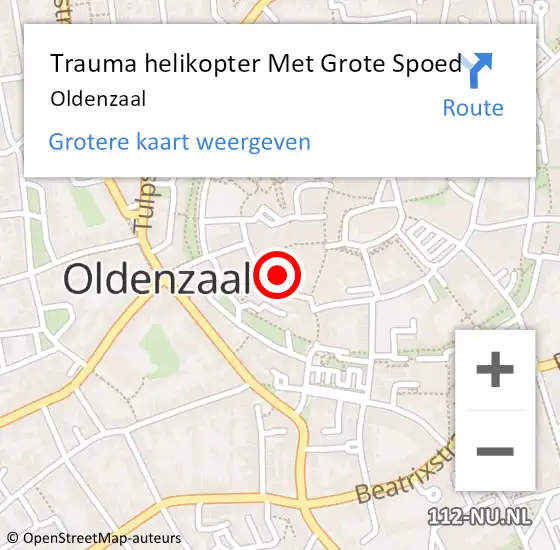 Locatie op kaart van de 112 melding: Trauma helikopter Met Grote Spoed Naar Oldenzaal op 4 juni 2023 01:04