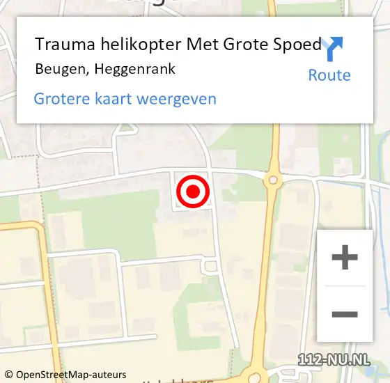 Locatie op kaart van de 112 melding: Trauma helikopter Met Grote Spoed Naar Beugen, Heggenrank op 4 juni 2023 08:56