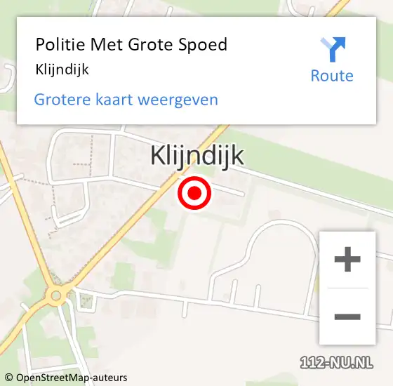 Locatie op kaart van de 112 melding: Politie Met Grote Spoed Naar Klijndijk op 4 juni 2023 13:06