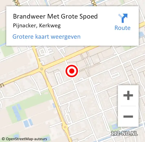 Locatie op kaart van de 112 melding: Brandweer Met Grote Spoed Naar Pijnacker, Kerkweg op 4 juni 2023 14:02