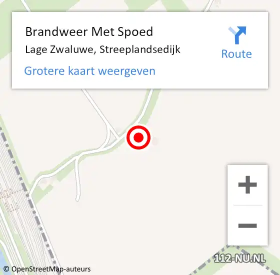 Locatie op kaart van de 112 melding: Brandweer Met Spoed Naar Lage Zwaluwe, Streeplandsedijk op 4 juni 2023 14:32