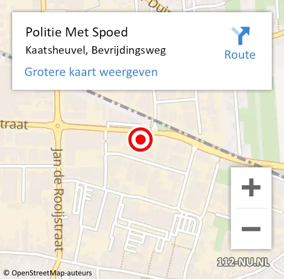 Locatie op kaart van de 112 melding: Politie Met Spoed Naar Kaatsheuvel, Bevrijdingsweg op 4 juni 2023 15:18