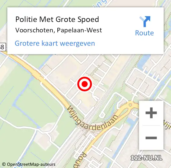 Locatie op kaart van de 112 melding: Politie Met Grote Spoed Naar Voorschoten, Papelaan-West op 4 juni 2023 15:38