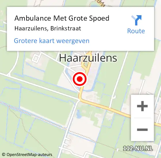 Locatie op kaart van de 112 melding: Ambulance Met Grote Spoed Naar Haarzuilens, Brinkstraat op 12 oktober 2013 21:44