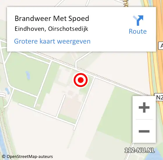 Locatie op kaart van de 112 melding: Brandweer Met Spoed Naar Eindhoven, Oirschotsedijk op 4 juni 2023 21:51