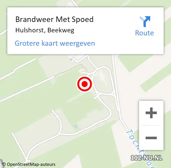 Locatie op kaart van de 112 melding: Brandweer Met Spoed Naar Hulshorst, Beekweg op 4 juni 2023 22:16