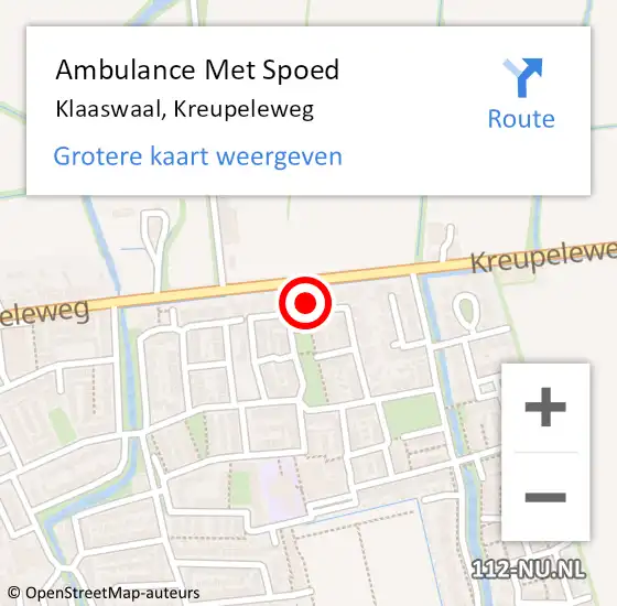 Locatie op kaart van de 112 melding: Ambulance Met Spoed Naar Klaaswaal, Kreupeleweg op 4 juni 2023 23:31