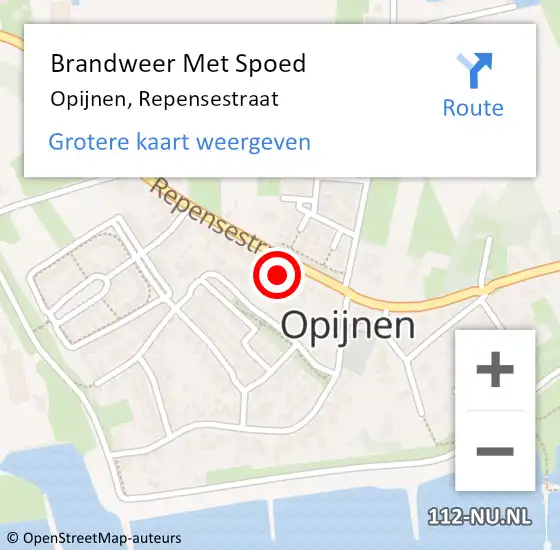 Locatie op kaart van de 112 melding: Brandweer Met Spoed Naar Opijnen, Repensestraat op 5 juni 2023 00:27