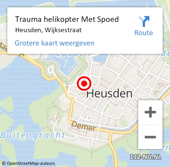 Locatie op kaart van de 112 melding: Trauma helikopter Met Spoed Naar Heusden, Wijksestraat op 5 juni 2023 00:42