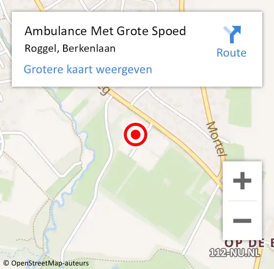 Locatie op kaart van de 112 melding: Ambulance Met Grote Spoed Naar Roggel, Berkenlaan op 27 augustus 2014 19:46