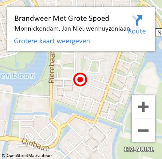 Locatie op kaart van de 112 melding: Brandweer Met Grote Spoed Naar Monnickendam, Jan Nieuwenhuyzenlaan op 5 juni 2023 06:00