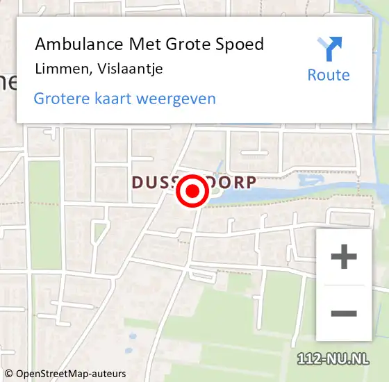 Locatie op kaart van de 112 melding: Ambulance Met Grote Spoed Naar Limmen, Vislaantje op 5 juni 2023 07:46
