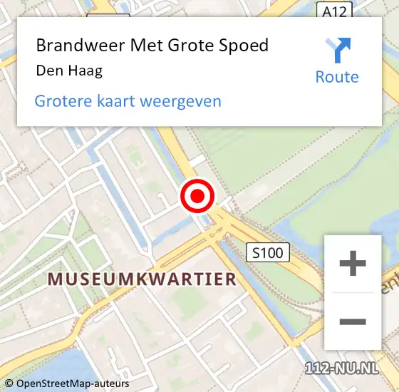 Locatie op kaart van de 112 melding: Brandweer Met Grote Spoed Naar Den Haag op 27 augustus 2014 19:59