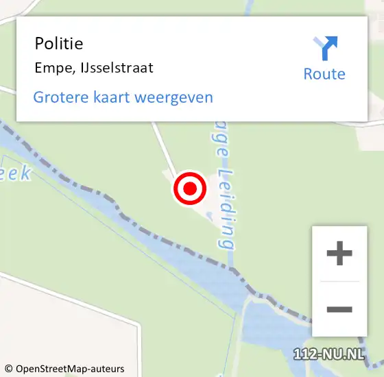 Locatie op kaart van de 112 melding: Politie Empe, IJsselstraat op 5 juni 2023 10:46