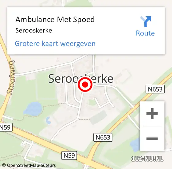 Locatie op kaart van de 112 melding: Ambulance Met Spoed Naar Serooskerke op 5 juni 2023 11:56