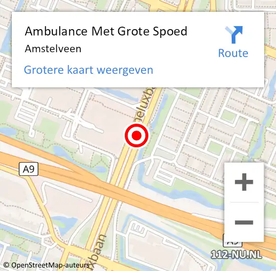 Locatie op kaart van de 112 melding: Ambulance Met Grote Spoed Naar Amstelveen op 27 augustus 2014 20:42