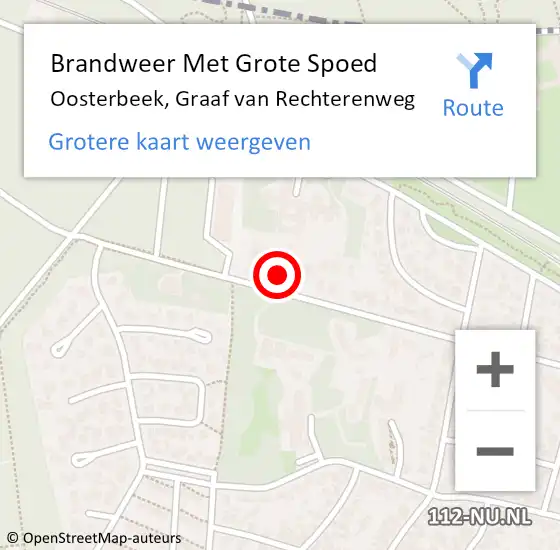 Locatie op kaart van de 112 melding: Brandweer Met Grote Spoed Naar Oosterbeek, Graaf van Rechterenweg op 5 juni 2023 15:06