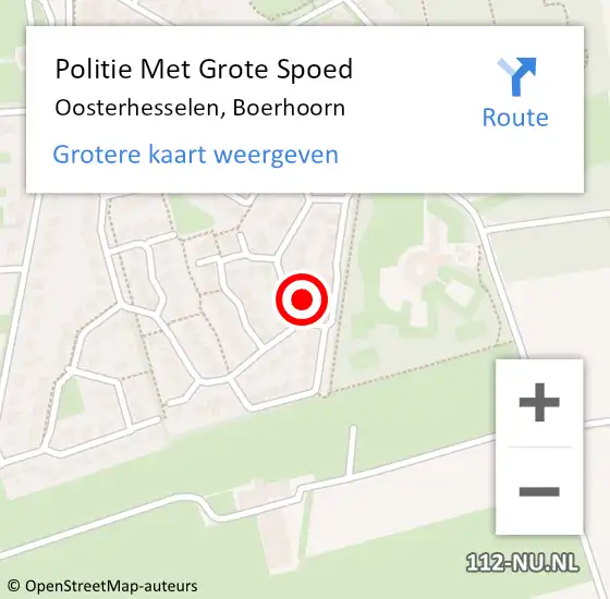 Locatie op kaart van de 112 melding: Politie Met Grote Spoed Naar Oosterhesselen, Boerhoorn op 5 juni 2023 18:48