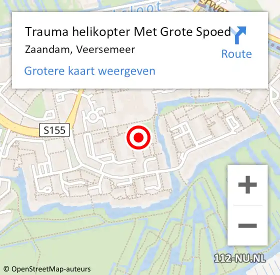 Locatie op kaart van de 112 melding: Trauma helikopter Met Grote Spoed Naar Zaandam, Veersemeer op 5 juni 2023 19:13