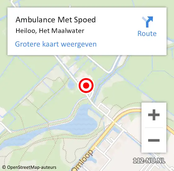 Locatie op kaart van de 112 melding: Ambulance Met Spoed Naar Heiloo, Het Maalwater op 5 juni 2023 20:28