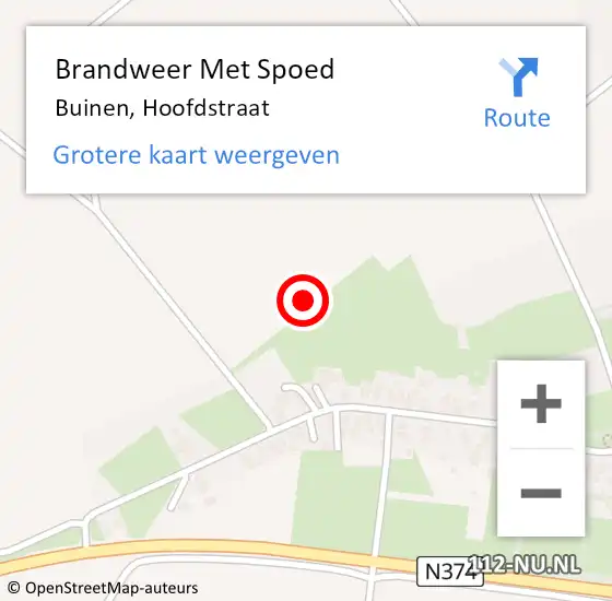 Locatie op kaart van de 112 melding: Brandweer Met Spoed Naar Buinen, Hoofdstraat op 6 juni 2023 13:34