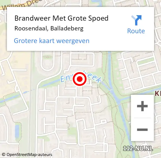 Locatie op kaart van de 112 melding: Brandweer Met Grote Spoed Naar Roosendaal, Balladeberg op 6 juni 2023 15:11
