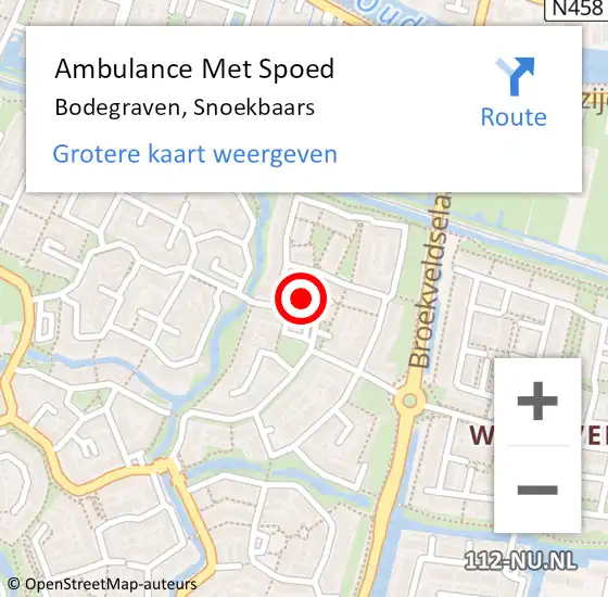 Locatie op kaart van de 112 melding: Ambulance Met Spoed Naar Bodegraven, Snoekbaars op 28 augustus 2014 01:30
