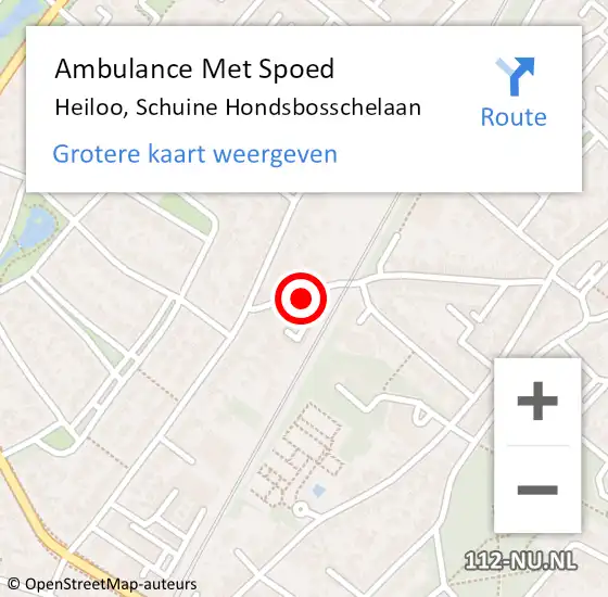 Locatie op kaart van de 112 melding: Ambulance Met Spoed Naar Heiloo, Schuine Hondsbosschelaan op 6 juni 2023 18:56