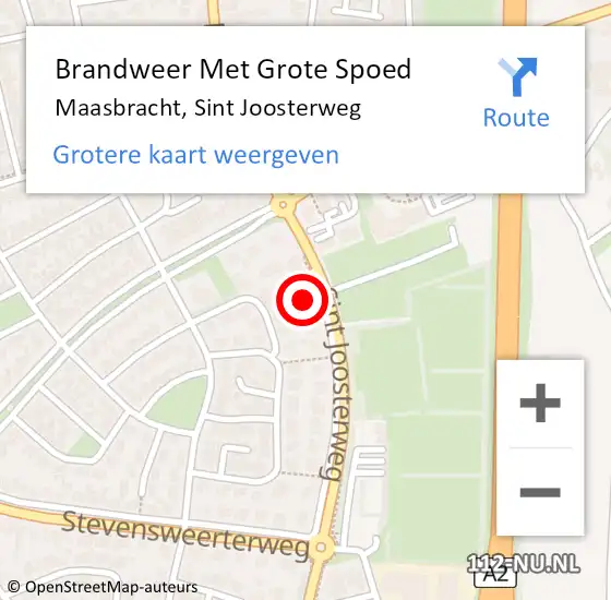 Locatie op kaart van de 112 melding: Brandweer Met Grote Spoed Naar Maasbracht, Sint Joosterweg op 6 juni 2023 21:30