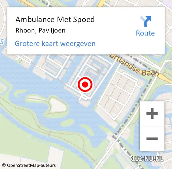 Locatie op kaart van de 112 melding: Ambulance Met Spoed Naar Rhoon, Paviljoen op 6 juni 2023 21:36