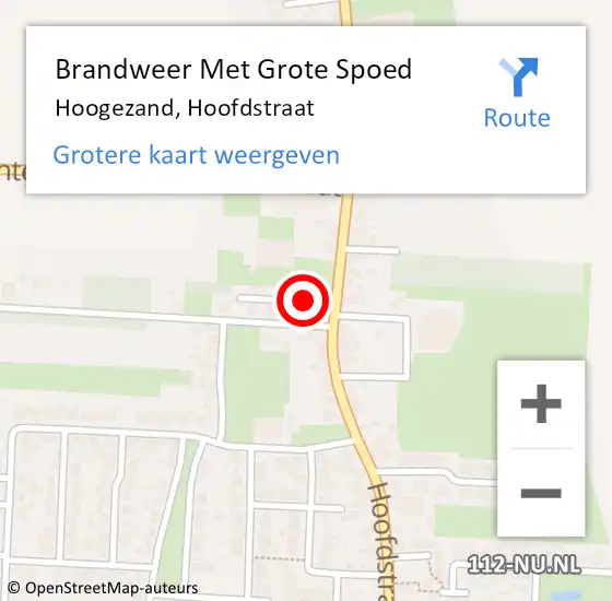 Locatie op kaart van de 112 melding: Brandweer Met Grote Spoed Naar Hoogezand, Hoofdstraat op 7 juni 2023 04:08