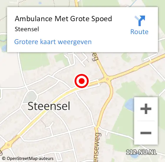 Locatie op kaart van de 112 melding: Ambulance Met Grote Spoed Naar Steensel op 7 juni 2023 04:19