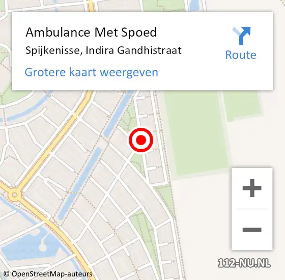 Locatie op kaart van de 112 melding: Ambulance Met Spoed Naar Spijkenisse, Indira Gandhistraat op 7 juni 2023 05:56