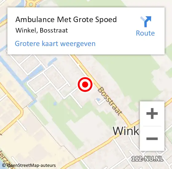 Locatie op kaart van de 112 melding: Ambulance Met Grote Spoed Naar Winkel, Bosstraat op 7 juni 2023 12:41