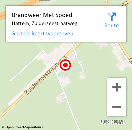 Locatie op kaart van de 112 melding: Brandweer Met Spoed Naar Hattem, Zuiderzeestraatweg op 7 juni 2023 14:30