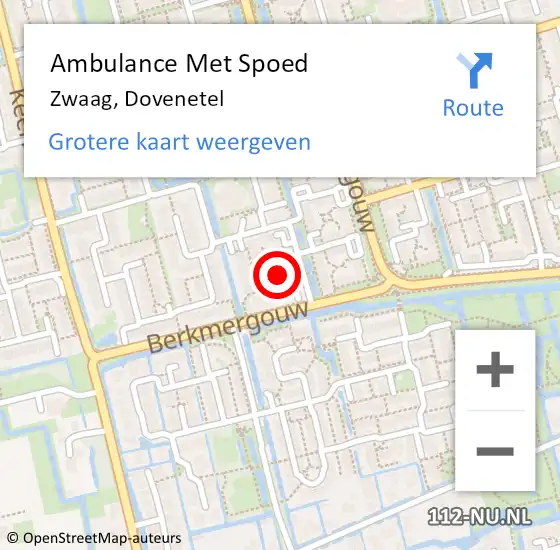 Locatie op kaart van de 112 melding: Ambulance Met Spoed Naar Zwaag, Dovenetel op 7 juni 2023 19:17