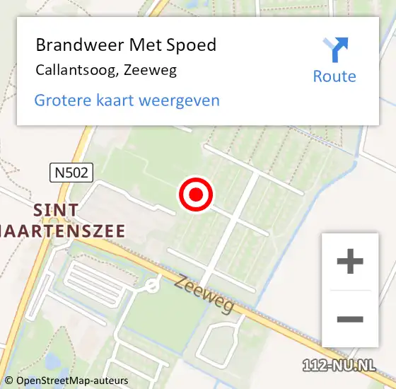 Locatie op kaart van de 112 melding: Brandweer Met Spoed Naar Callantsoog, Zeeweg op 7 juni 2023 19:47