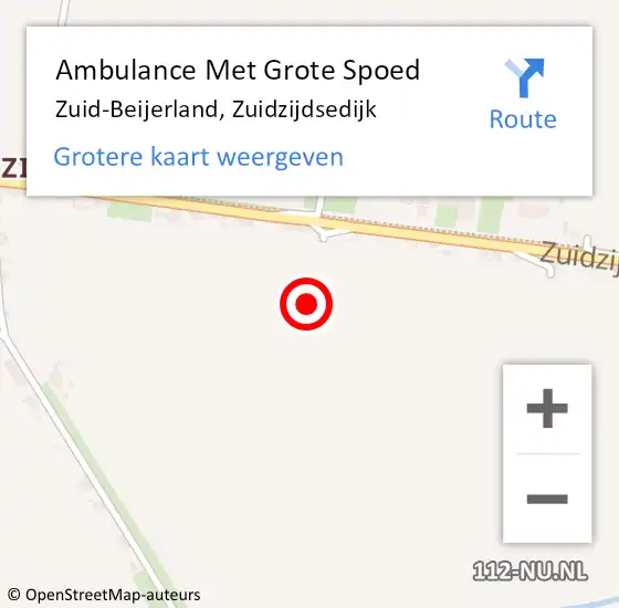 Locatie op kaart van de 112 melding: Ambulance Met Grote Spoed Naar Zuid-Beijerland, Zuidzijdsedijk op 8 juni 2023 07:22