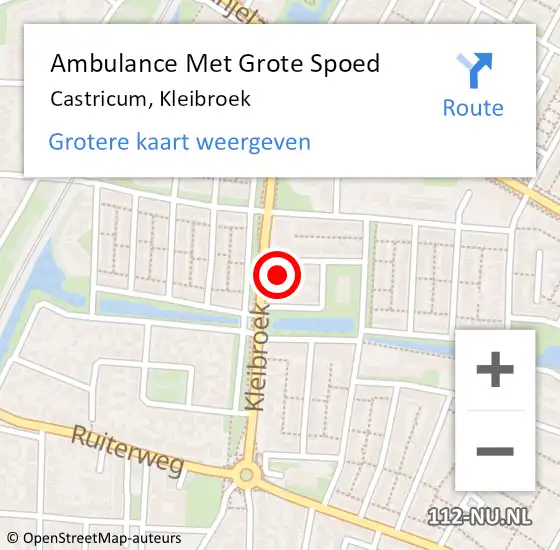 Locatie op kaart van de 112 melding: Ambulance Met Grote Spoed Naar Castricum, Kleibroek op 8 juni 2023 16:07
