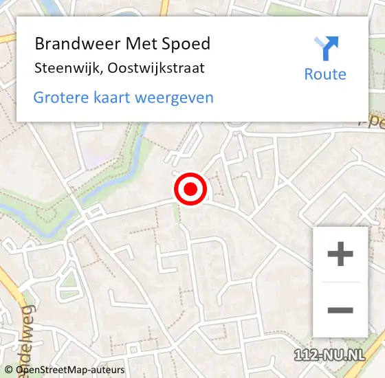 Locatie op kaart van de 112 melding: Brandweer Met Spoed Naar Steenwijk, Oostwijkstraat op 8 juni 2023 18:37